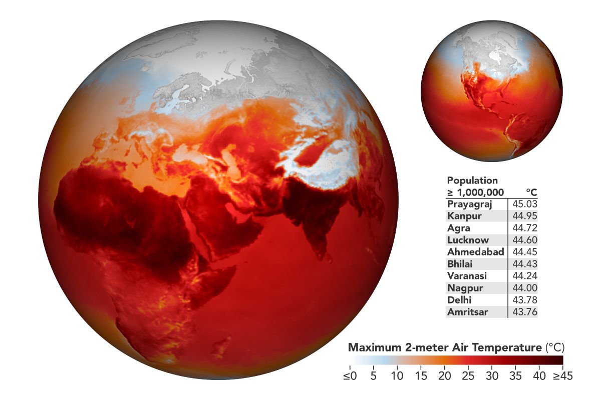 Nasa Earth Observatory India Heat Waves 1200 Clean Future 